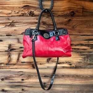 GIANI BERNINI | Red & Black Leather Tote Handbag